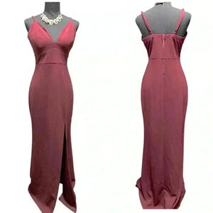 👗 Burgundy Semi Formal Sexy Maxi Dress, Size 11